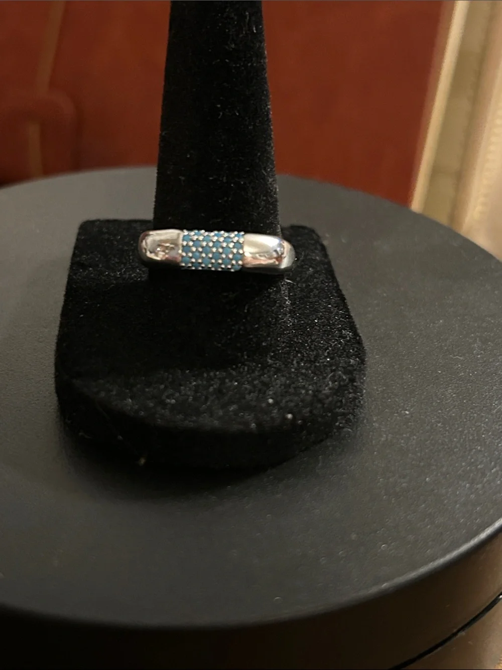 Bomb Party Sterling Silver Blue Pave Band Ring